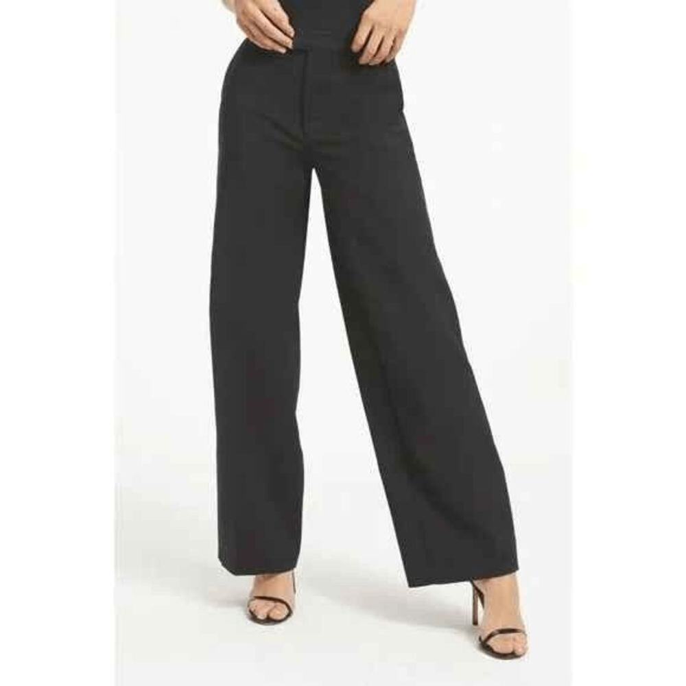 Good American Wide Leg Trouser Pants Size 14/32 Black NWT